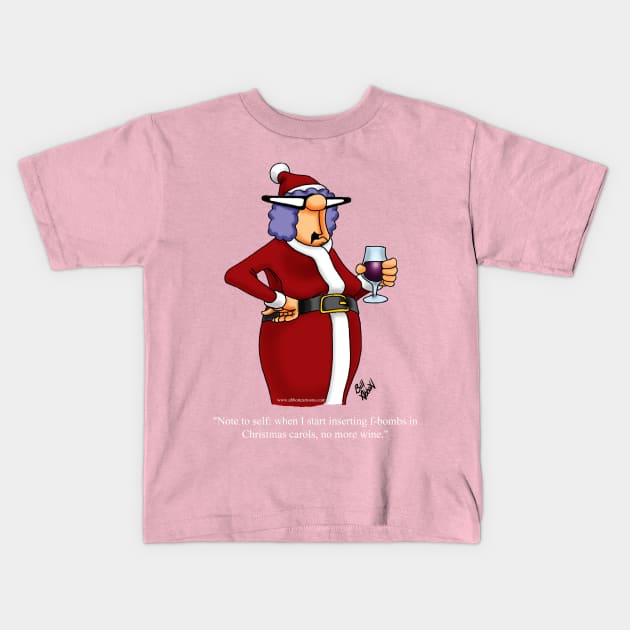 Funny Spectickles Christmas Wine Cartoon Kids T-Shirt by abbottcartoons